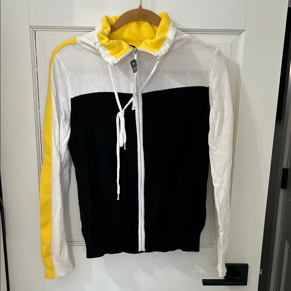 Chaps Black, White, and Yellow Hoodie